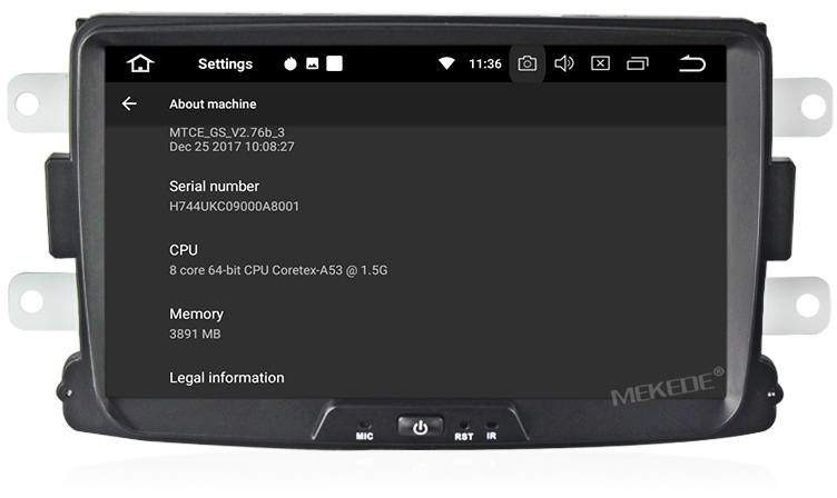 Штатная магнитола Carmedia MKD-R831-P6-8 Renault Logan 2014+