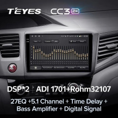 Штатная магнитола Teyes CC3 2K 6/128 Honda Civic 9 FB FK FD (2011-2015)