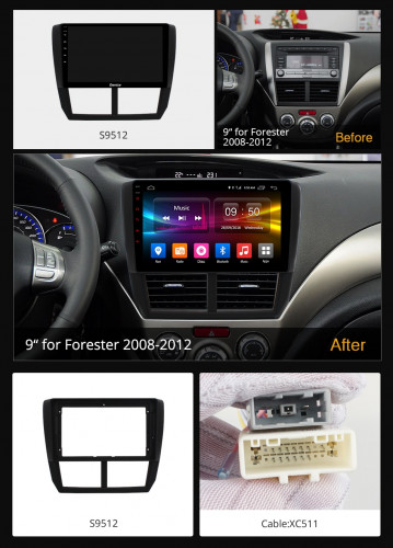 Штатная магнитола Carmedia OL-9512-Q Subaru Forester 2008-2013