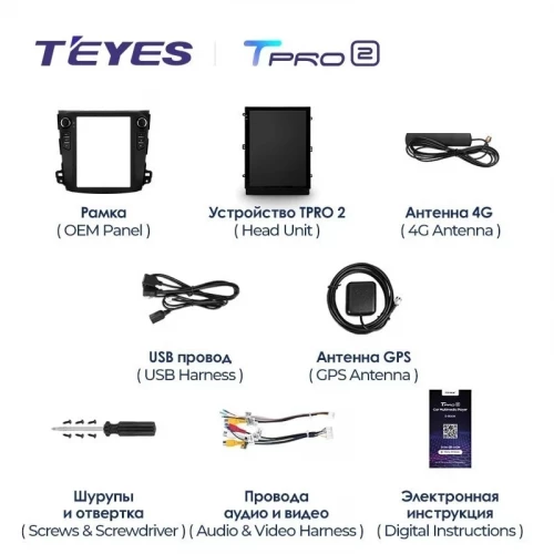 Штатная магнитола Tesla style Teyes TPRO 2 6/128 Citroen C-Crosser 1 (2007-2013) Тип-B