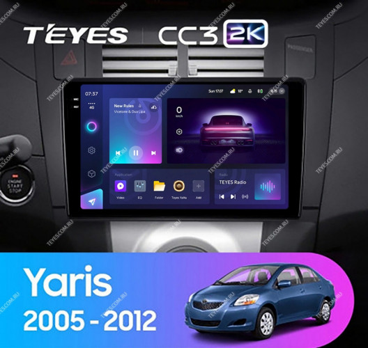 Штатная магнитола Teyes CC3 2K 6/128 Toyota Yaris XP90 (2005-2012) F1