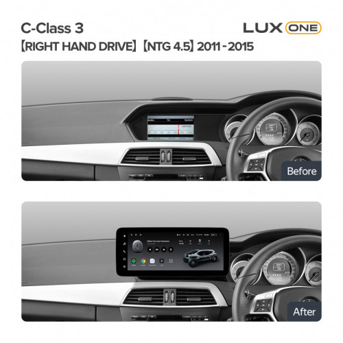 Переходная рамка Mercedes-Benz C-Class 3 W204 C204 S204 (NTG 4.5) (2011-2015) Правый руль (12,3")