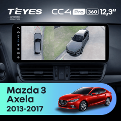 Штатная магнитола Teyes CC4 Pro 12.3" 360 12/256 Mazda Axela 3 (2013-2017) Тип-B Правый руль