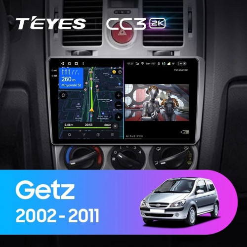 Штатная магнитола Teyes CC3 2K 360 6/128 Hyundai Getz 1 (2002-2011) F1