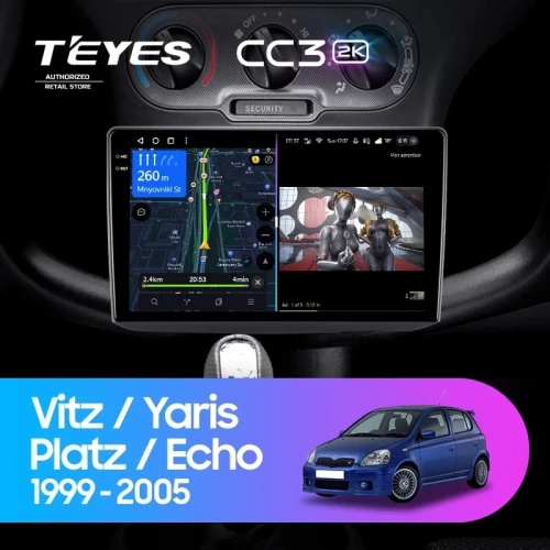 Штатная магнитола Teyes CC3 2K 6/128 Toyota Yaris (1999-2005) F1