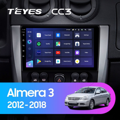 Штатная магнитола Teyes CC3 4/64 Nissan Almera 3 G15 (2012-2018) F1