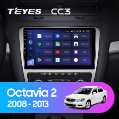 Штатная магнитола Teyes CC3 4/64 Skoda Octavia 2 A5 (2008-2013) Серая