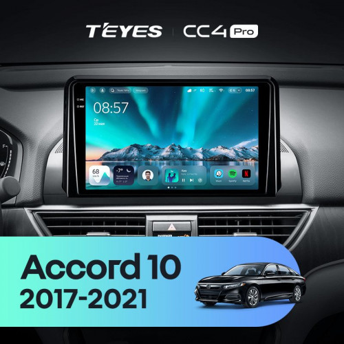 Штатная магнитола Teyes CC4 Pro 8/128 Honda Accord 10 CV (2017-2021) Тип-B