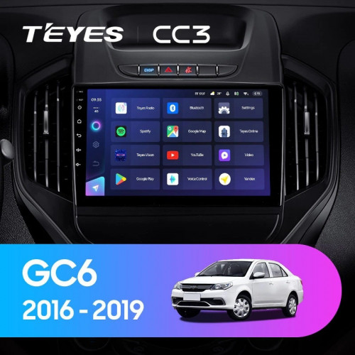 Штатная магнитола Teyes CC3 6/128 Geely GC6 (2016-2019)