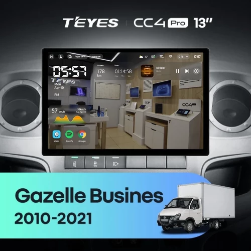 Штатная магнитола Teyes CC4 Pro 8/128 для GAZ Gazelle Busines (2010-2021) F2 (13")