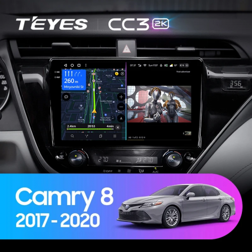 Штатная магнитола Teyes CC3 4/64 Toyota Camry 8 XV 70 (2017-2020) Правый руль