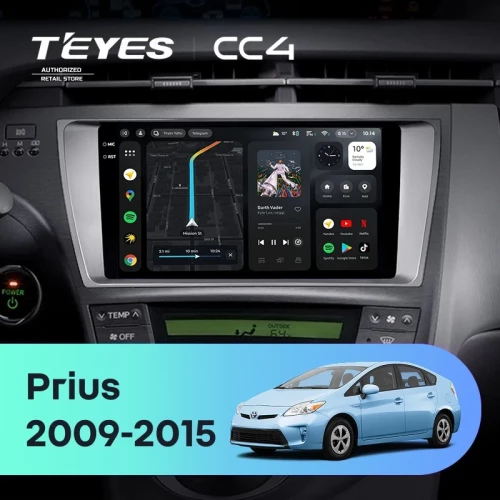 Штатная магнитола Teyes CC4 6/64 Toyota Prius 3 XW30 (2009-2015) F1 Правый руль