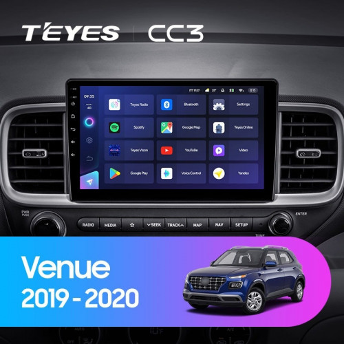 Штатная магнитола Teyes CC3 6/128 Hyundai Venue (2019-2020) Правый руль