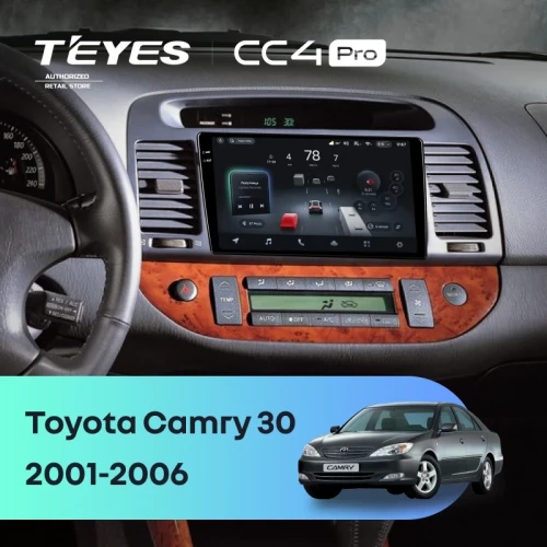 Штатная магнитола Teyes CC4 Pro 12/256 Toyota Camry 5 XV 30 (2001-2006) (черная)
