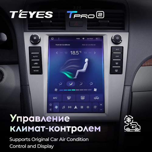 Штатная магнитола Tesla style Teyes TPRO 2 4/32 Toyota Camry 6 XV 40 (2006-2011) F1