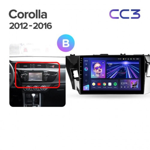 Штатная магнитола Teyes CC3 4/64 Toyota Corolla (2012-2016) Тип-A