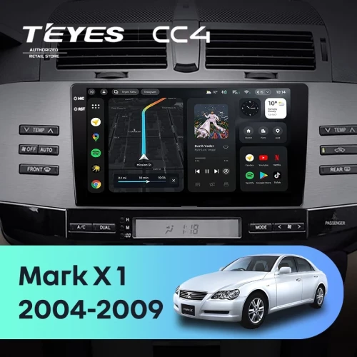 Штатная магнитола Teyes CC4 8/128 Toyota Mark X X120 (2004-2009) Правый руль