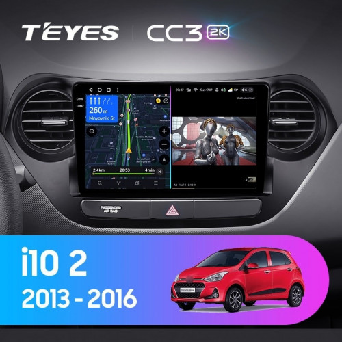 Штатная магнитола Teyes CC3 2K 4/64 Hyundai i10 (2013-2016)