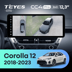 Штатная магнитола Teyes CC4 Pro 12.3" 360 12/256 Toyota Corolla 12 E210 XP210 (2018-2023) Тип-B