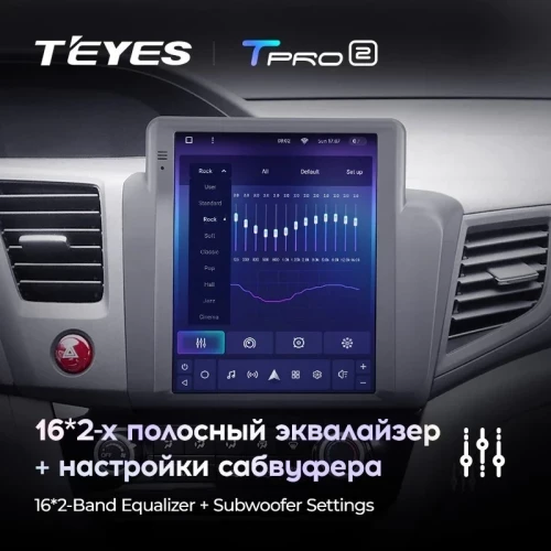 Штатная магнитола Tesla style Teyes TPRO 2 6/128 Honda Civic 9 FB FK FD (2011-2015)