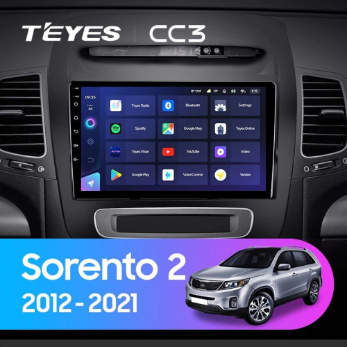 Штатная магнитола Teyes CC3 4/64 Kia Sorento 2 II XM (2012-2021) F3