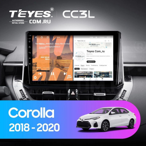 Штатная магнитола Teyes CC3L 4/64 Toyota Corolla 12 (2018-2020) Тип-B