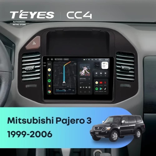 Штатная магнитола Teyes CC4 6/64 Mitsubishi Pajero 3 (1999-2006) (черная)