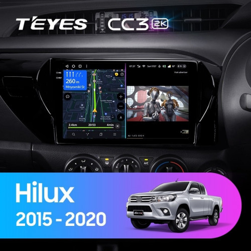 Штатная магнитола Teyes CC3 2K 4/32 Toyota Hilux Pick Up AN120 (2015-2020) Правый руль