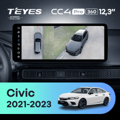 Штатная магнитола Teyes CC4 Pro 12.3" 360 12/256 Honda Civic FE FL (2021-2023)
