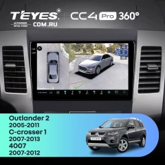 Штатная магнитола Teyes CC4 Pro 360 12/256 Mitsubishi Outlander 2 (2005-2011) F2 Тип-A