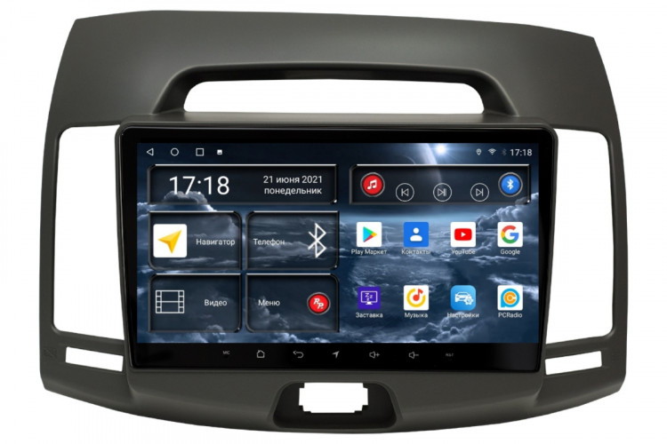 Штатная магнитола Redpower 71092G Hyundai Elantra 4 Old (04.2006-09.2011) (серая)