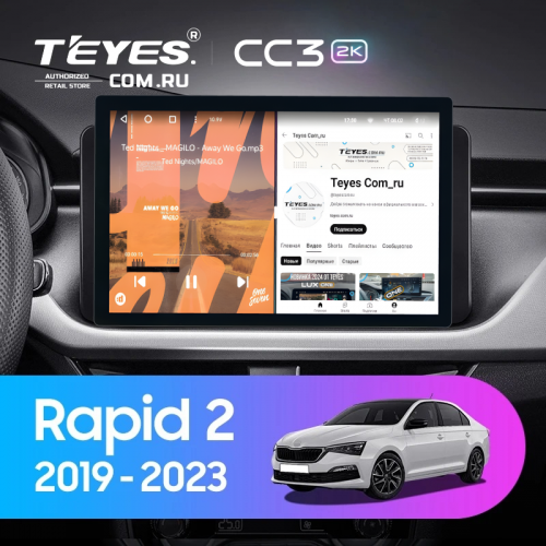 Штатная магнитола Teyes CC3 2K 4/32 Skoda Rapid 2 (2019-2023) (11")