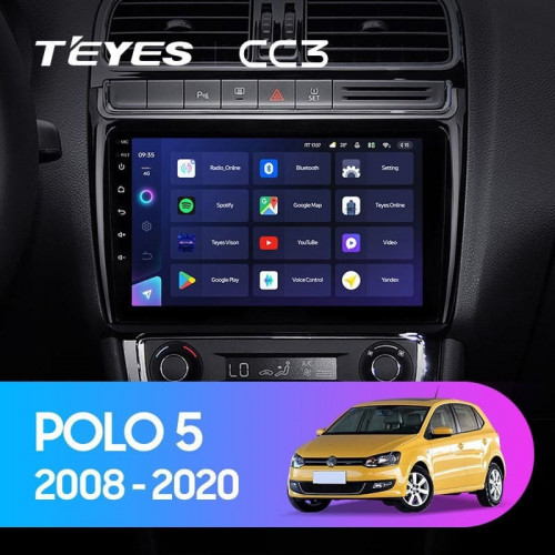 Штатная магнитола Teyes CC3 4/32 Volkswagen Polo 5 (2008-2020)