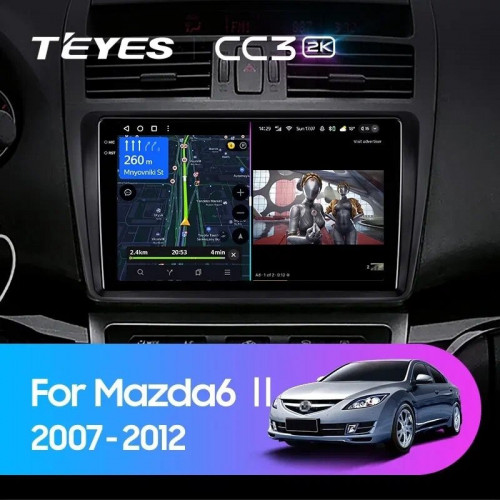 Штатная магнитола Teyes CC3 2K 360 6/128 Mazda 6 GG (2002-2007)