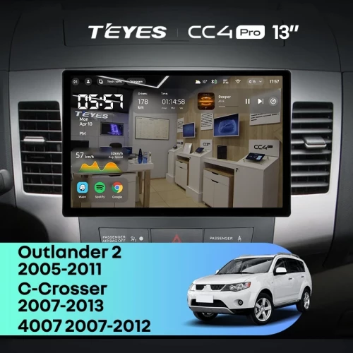 Штатная магнитола Teyes CC4 Pro 8/128 Peugeot 4007 (2007-2012) Тип-B (13")
