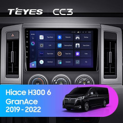 Штатная магнитола Teyes CC3 4/32 Toyota Hiace H300 VI (2019-2022) Тип-A