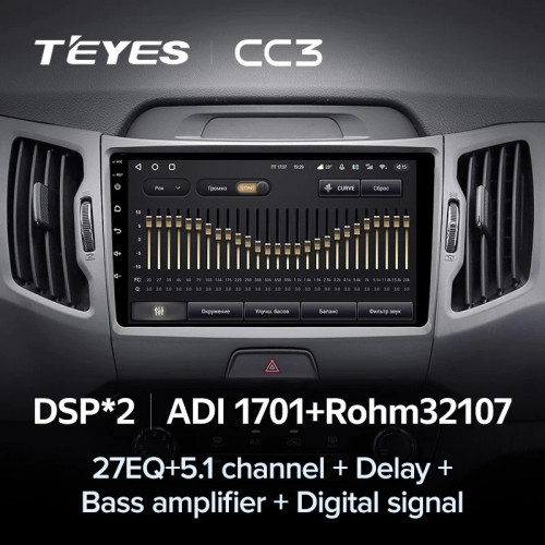 Штатная магнитола Teyes CC3 4/32 Kia Sportage 3 SL (2010-2016) Тип-C