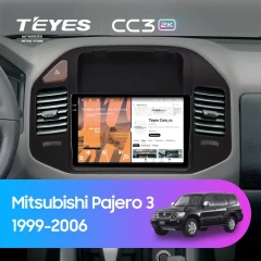 Штатная магнитола Teyes CC3 2K 6/128 Mitsubishi Pajero 3 (1999-2006) (черная)