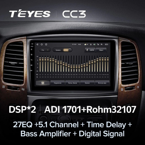 Штатная магнитола Teyes CC3 6/128 Toyota Land Cruiser LC 100 (2002-2007) Тип-С