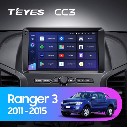 Штатная магнитола Teyes CC3 4/32 Ford Ranger 3 (2011-2015) F1