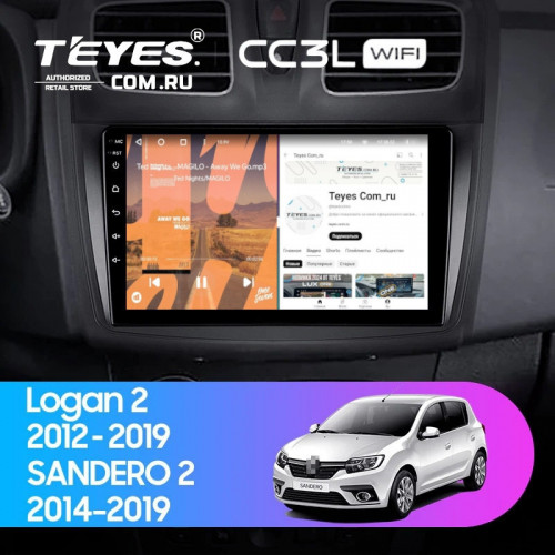 Штатная магнитола Teyes CC3L WiFi 2/32 Renault Logan 2 (2012-2022) F1