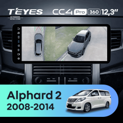 Штатная магнитола Teyes CC4 Pro 12.3" 360 12/256 Toyota Alphard 2 H20 (2008-2014) Тип-B