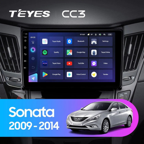 Штатная магнитола Teyes CC3 6/128 Hyundai Sonata 6 YF (2009-2014) Тип-A