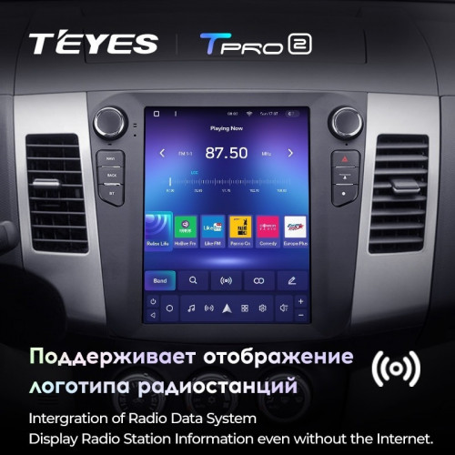 Штатная магнитола Tesla style Teyes TPRO 2 4/64 Mitsubishi Outlander 2 CW0W (2005-2013) Тип-A