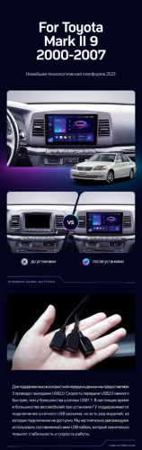 Штатная магнитола Teyes CC3 2K 6/128 Toyota Mark II 9 X110 (2000-2007) F2