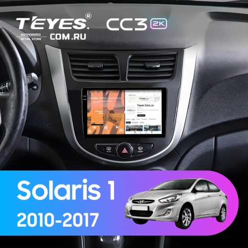Штатная магнитола Teyes CC3 2K 4/64 Hyundai Solaris 1 (2010-2016) F4 (черно-серый)
