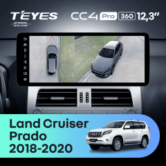 Штатная магнитола Teyes CC4 Pro 12.3" 360 12/256 Toyota Land Cruiser Prado 150 (2018-2020)