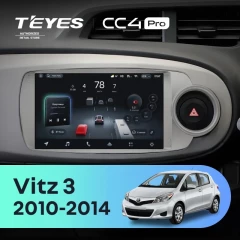 Штатная магнитола Teyes CC4 Pro 8/128 Toyota Vitz 3 (2010-2014) Правый руль