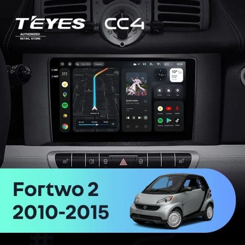 Штатная магнитола Teyes CC4 8/128 Mercedes-Benz Smart Fortwo 2 (2010-2015) F1
