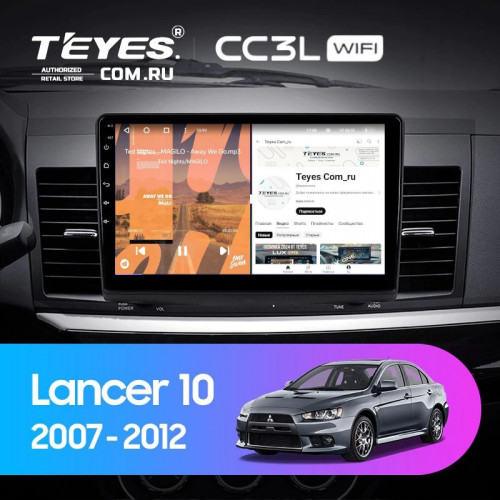 Штатная магнитола Teyes CC3L WiFi 2/32 Mitsubishi Lancer 10 CY (2007-2012) Тип-A